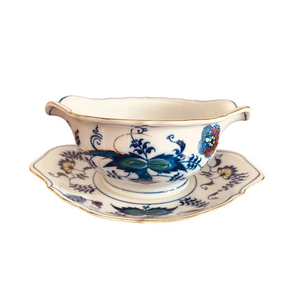 Blue Danube Mascot Japan Gravy Boat With Underplate Sauce Dish NA-1010 - Picture 3 of 12